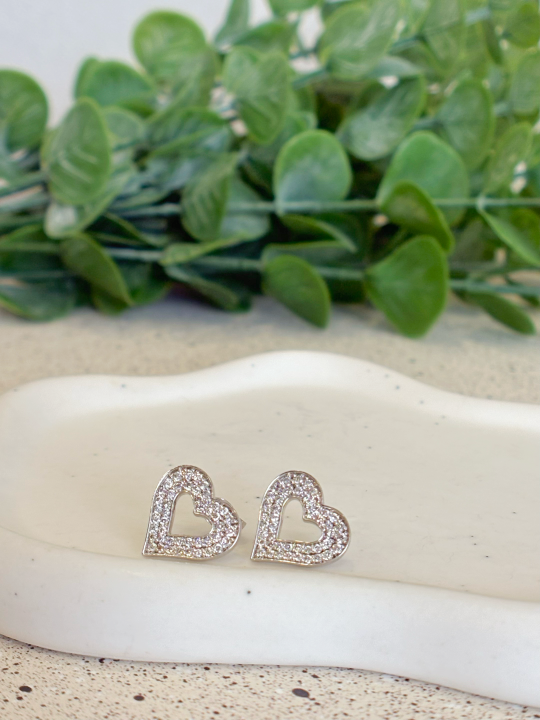 Heart diamond earrings