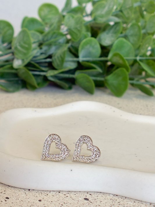 Heart diamond earrings