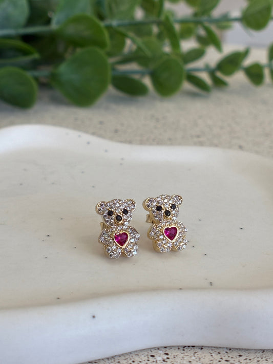 Bear Earring 14k