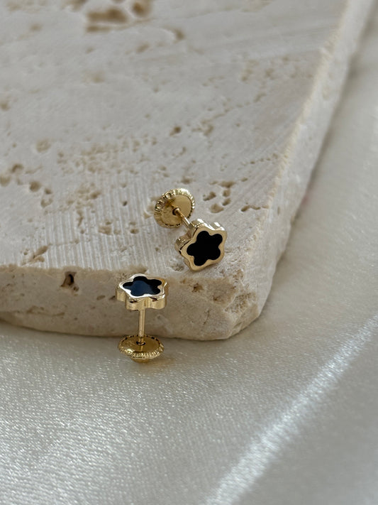 Black Flowers Earrings